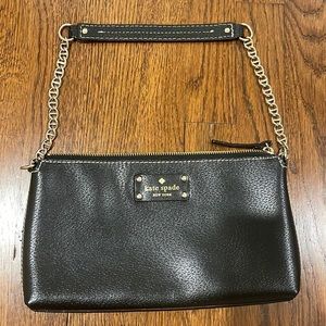 Kate Spade Black Leather Shoulder Clutch